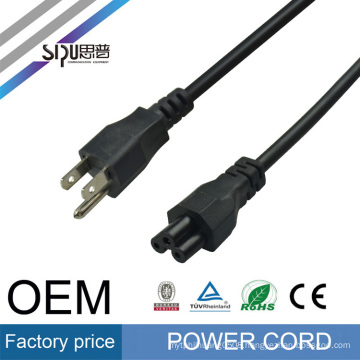 SIPU high quality USA plug 3 core power cable for pc laptop wholesale computer power cord made in China